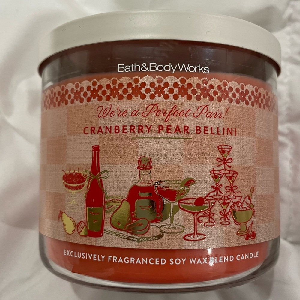 BBW Cranberry Pear Bellini 3 Wick Candle